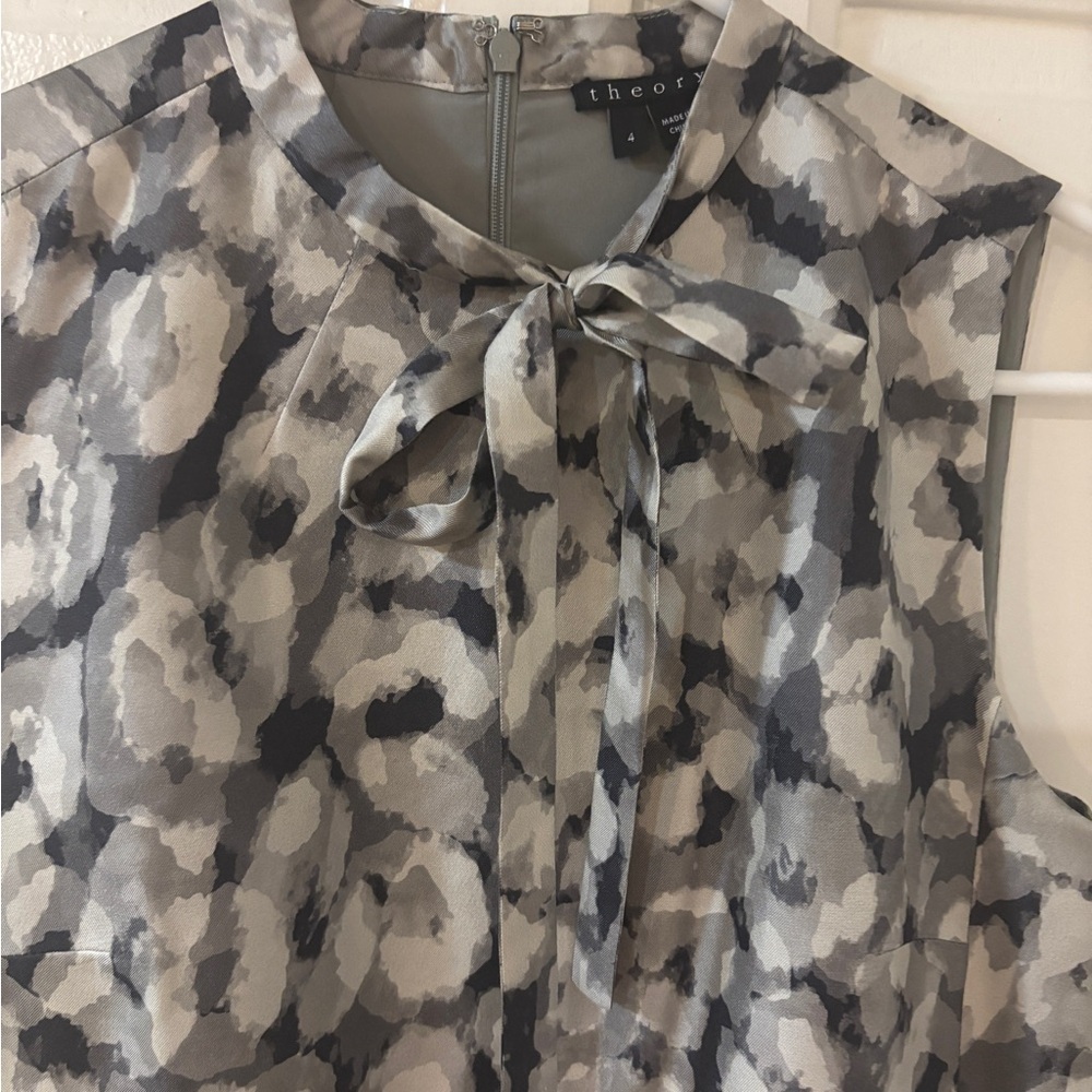 Theory Black and White Sleeveless Mini Nurita Dress - Picture 3 of 6